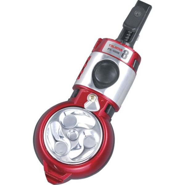 PSSUM8TMR 813-4776 (株)TJMデザイン タジマ パーフェクト墨つぼ 巻取8 鶴首メタル(レッド)