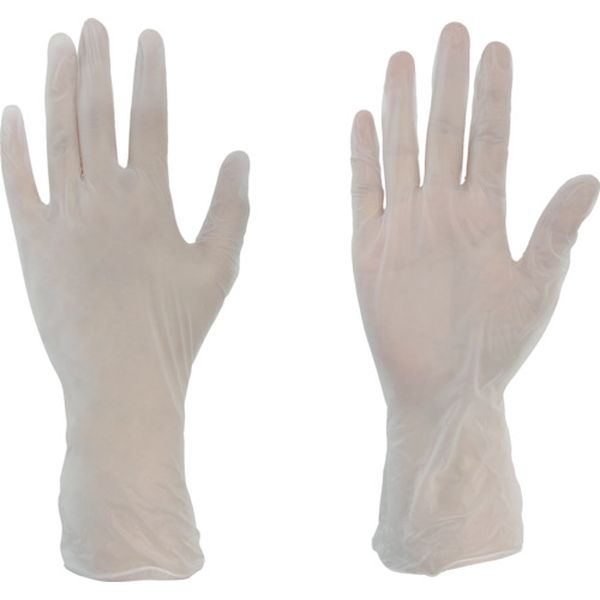 PVC1008L 246-0200 使い捨てビニール手袋(プラスチック手袋) 粉無L クリア (100枚入)