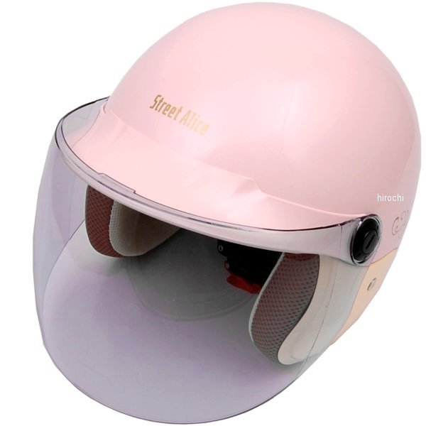 QJ-3 リード工業 ヘルメット ストリートアリス セミジェット レディース パールピンク フリーサイズ (57cm-60cm未満)
