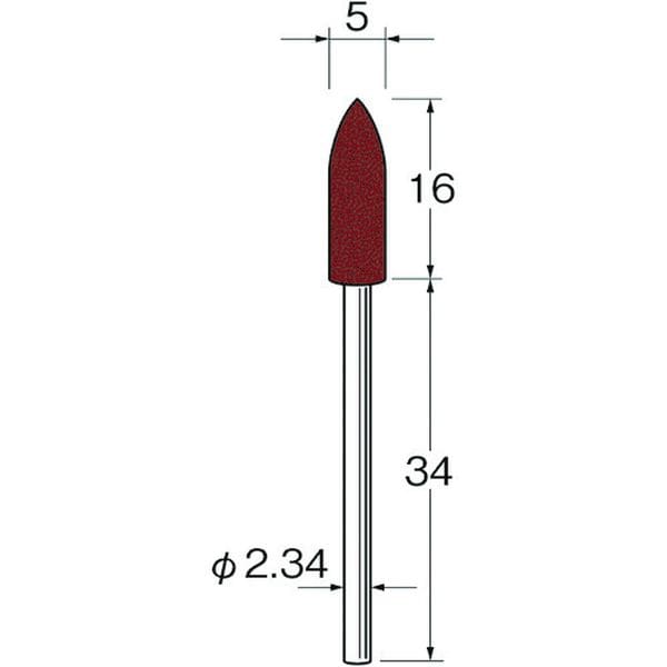 R1122 128-5047 日本精密機械工作(株) リューター 軸付シリコンゴム砥石外径(mm)：5粒度(＃)：320