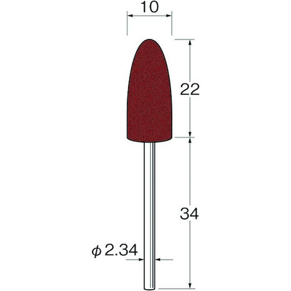 R1132 日本精密機械工作(株) リューター 軸付シリコンゴム砥石外径(mm)：10粒度(＃)：320