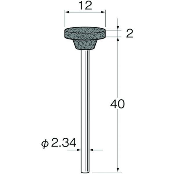R1141 日本精密機械工作(株) リューター 軸付シリコンゴム砥石外径(mm)：12粒度(＃)：180