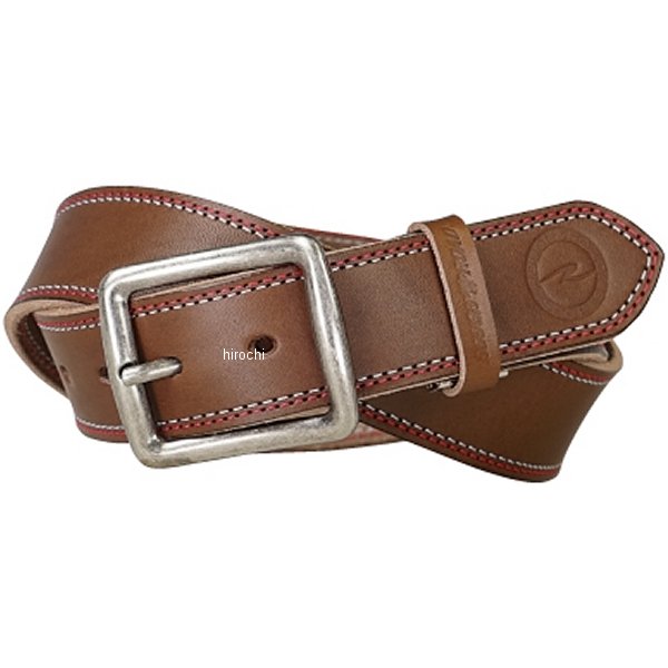 RA5058D-BR-RD ラフ&ロード 秋冬モデル ラフステッチベルト カーブバックル ダークブラウン/レッド フリーサイズ