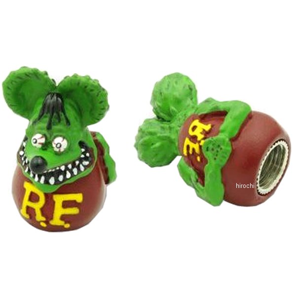 RAF280GR ガッツクローム ラットフィンク バルブキャップセット グリーン