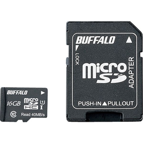 RMSD016GU1SA UHS-I Class1 microSDHCカード SD変換アダプター付 16GB