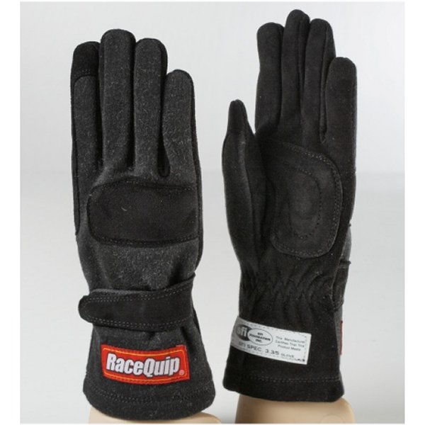 RaceQuip ブラック 2-Layer SFI-5 Glove - Small