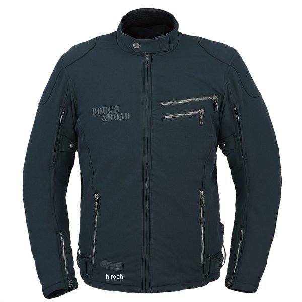 RR7253BK3 ラフ&ロード 春夏モデル エアスルーソフトシェルストレッチライディングZIPジャケットEM 黒 Lサイズ