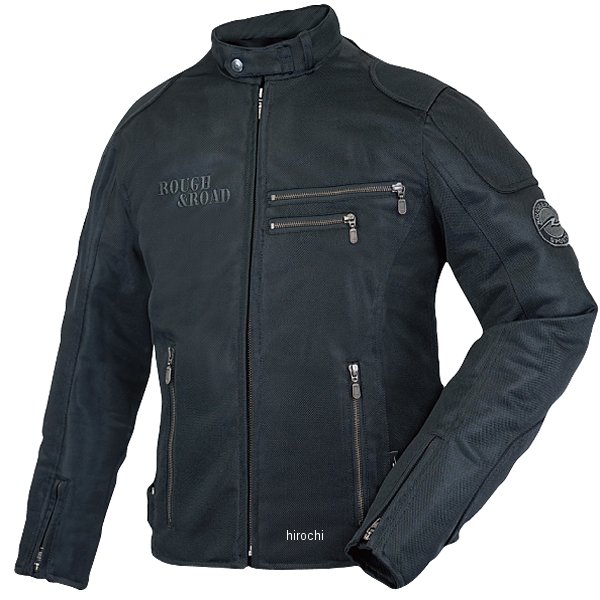 RR7308A-BK4 ラフ&ロード 春夏モデル ライディングZIPメッシュジャケットEM オールブラック LLサイズ