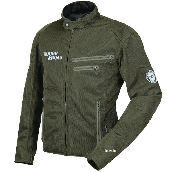 RR7308OV2 ラフ&ロード 春夏モデル ライディングZIPメッシュジャケットEM オリーブ Mサイズ