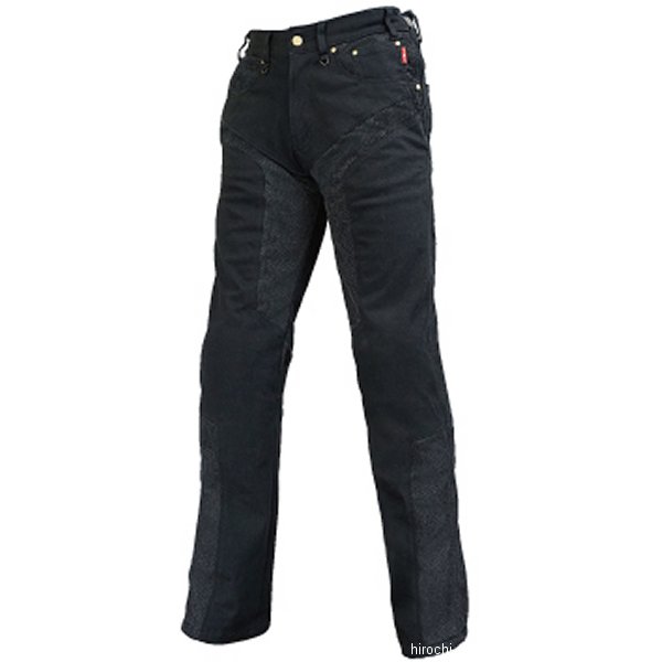 RR7509LFBK-S2 ラフ&ロード 春夏モデル ハーフメッシュストレッチブラックデニムパンツLF 黒 MWショートサイズ