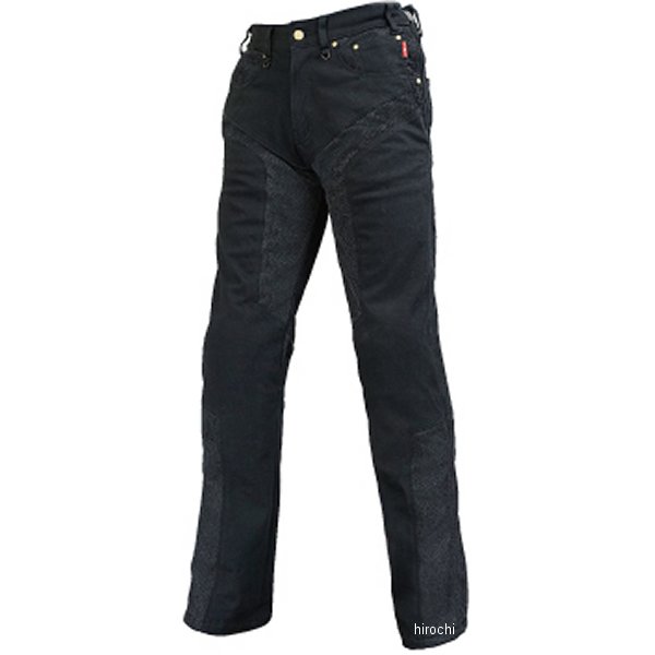 RR7509LFBK2 ラフ&ロード 春夏モデル ハーフメッシュストレッチブラックデニムパンツLF 黒 MWサイズ