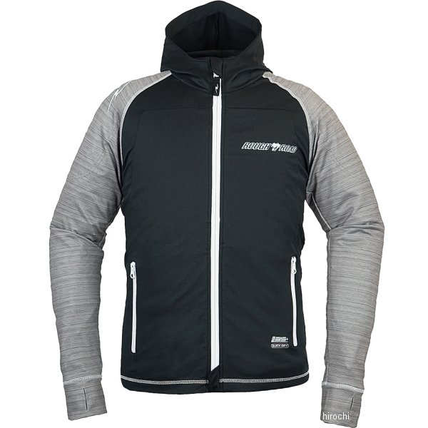 RR7557APBK/HG1 ラフ&ロード 春夏モデル アーマーフーディー エアスルーパッドセット 黒/ヘアライングレー Sサイズ