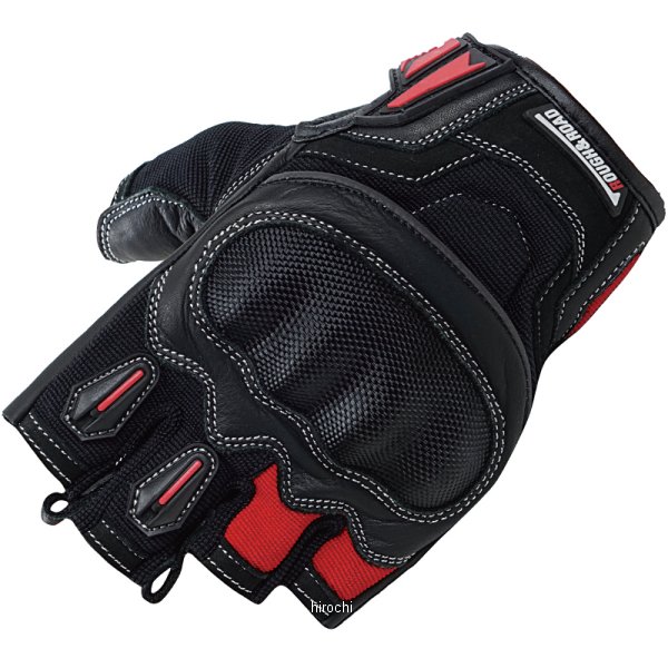 RR8362RD4 ラフ&ロード 春夏モデル プロテクションハーフフィンガーグローブ 赤 LLサイズ