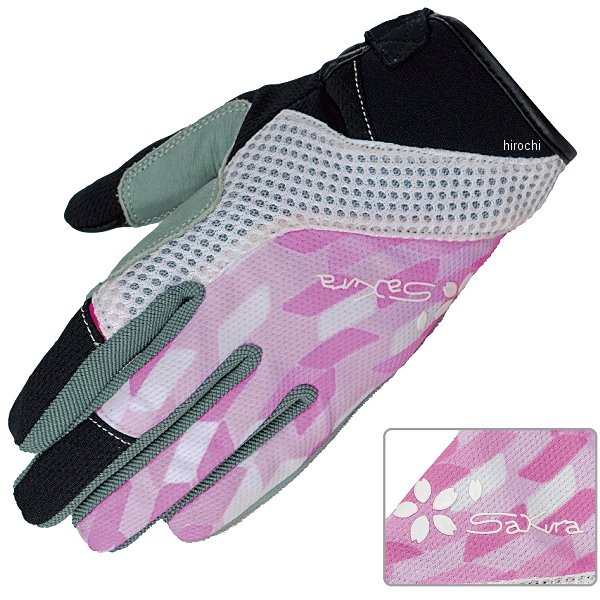 RR8421SKL2 ラフ&ロード 春夏モデル ライディングメッシュグローブ サクラ レディース WMサイズ