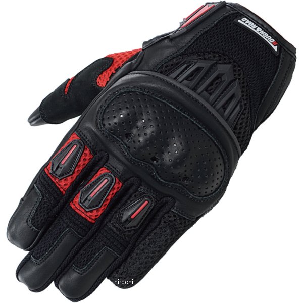 RR8425BK/RD3 ラフ&ロード 春夏モデル プロテクションエアスルーグローブ 黒/赤 Lサイズ