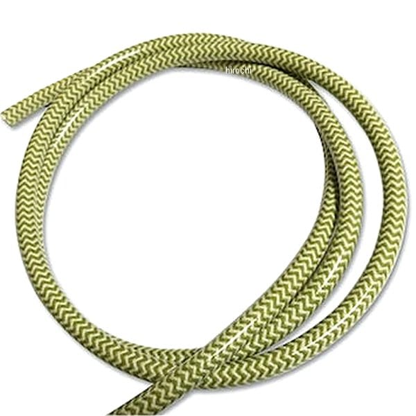 RU-011 ガッツクローム ヘリンボーンプラグコード オリーブ/白 10cm