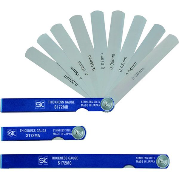 S172MC 新潟精機(株) SK スキマゲージ ステンレスシクネスゲージ 150mm 9枚 厚さ0.04~0.30mm