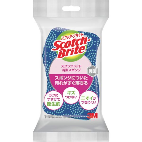 SDS02KB 251-2733 スリーエム 3M スコッチ・ブライト スクラブドット清潔スポンジ(ブルー)