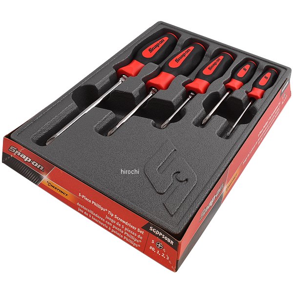 SGDP50BR スナップオン Snap-on ソフトハンドル フィリップス チップ スクリュードライバー 5個 セット レッド