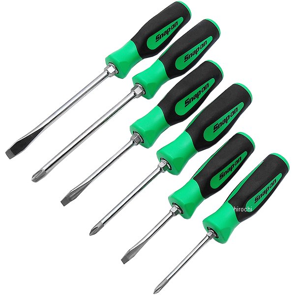SGDX60BG スナップオン Snap-on ソフトグリップハンドル コンビネーション スクリュードライバー グリーン 6個 セット
