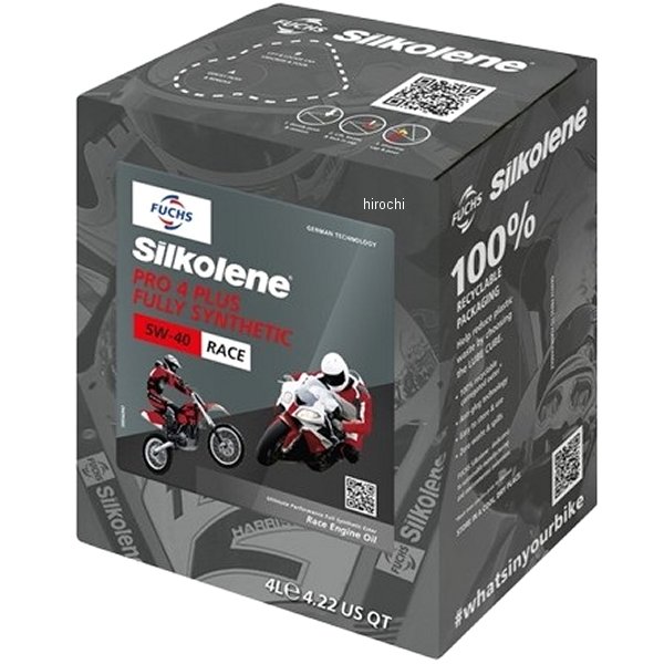 SIL602013736 シルコリン SILKOLENE 4st エンジンオイル PRO 4 PLUS 5W-40 4リットル