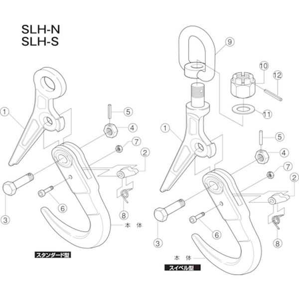 SLHC1N (株)スーパーツール スーパー スーパーロックフック(SLH-N)用レバー止めボルト・Uナット