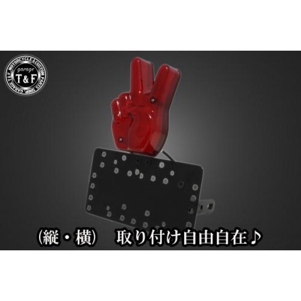 SN02721 ガレージT&F サイドナンバーキット&ドデカピーステールランプ+ステー エリミネーター250V