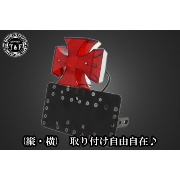 SN02823 ガレージT&F サイドナンバーキット&ドデカクロステールランプ+ステー イントルーダー400クラシック
