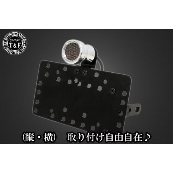 SN04428 ガレージT&F サイドナンバーキット&ルークテールランプメッシュ(ポリッシュ)+ステー スポーツスター 48