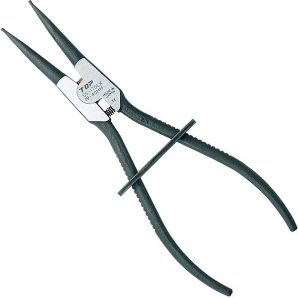 ロック式スナップリングプライヤ軸用 ロック式スナップリングプライヤ 軸用直爪 175mm 使用範囲19～40mm