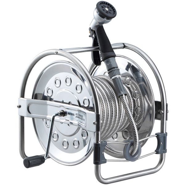 SSD20J 660-6968 (株)ハタヤリミテッド ハタヤ オールステンレス蛇腹ホースリール 20m