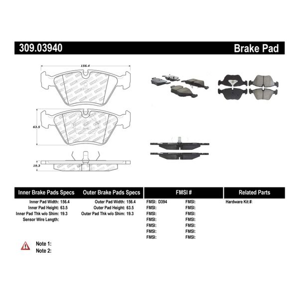 StopTech 95年-99年 BMW M3/01年-07年 M3 E46/89年-93年 M5/98年-02年 Z3 M シリーズ/93年-95年 530 フロント ブレーキパッド