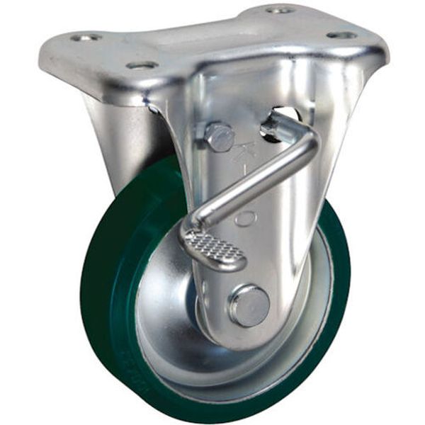 SUIKBZ100 中荷重用キャスター ストッパー付固定金具 KBZタイプ ウレタンゴム 車輪径100mm