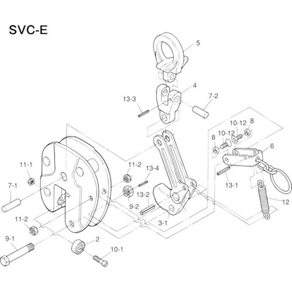 SVT0.3E 855-0620 (株)スーパーツール スーパー 立吊クランプ(SVC-E)用カムセット