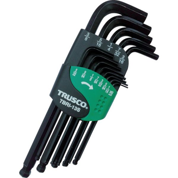 TBRI13S トラスコ中山(株) TRUSCO ボールポイント六角棒レンチセット 13本組(インチタイプ)