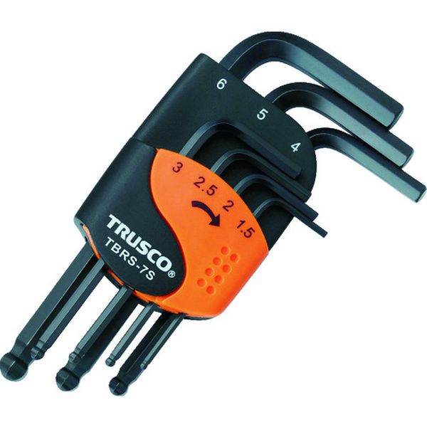 TBRS7S トラスコ中山(株) TRUSCO ボールポイント六角棒レンチセット ショートタイプ 7本組