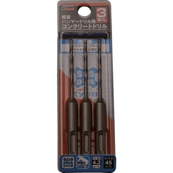 TCDSDS433P トラスコ中山(株) TRUSCO 軽量ハンマードリル用コンクリートドリルセット 4.