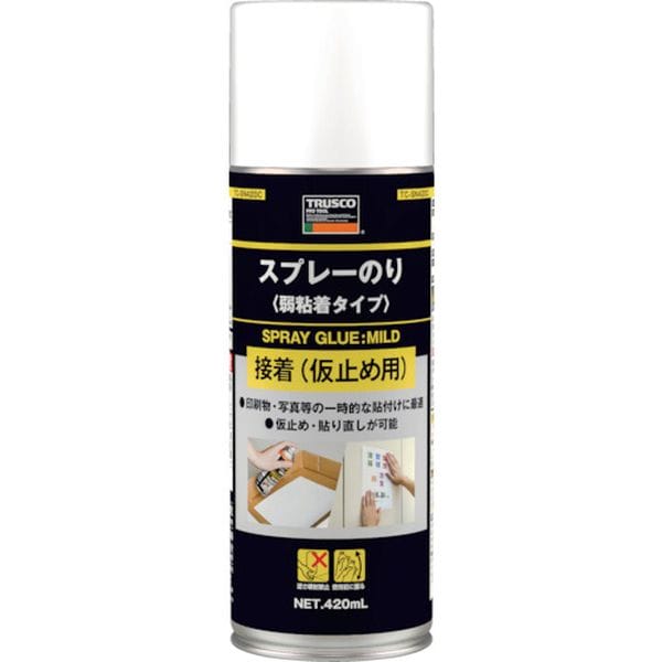 TCSN420C 819-5314 トラスコ中山(株) TRUSCO スプレ-のり 弱粘着タイプ 420ml