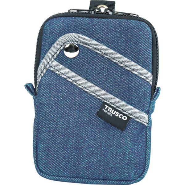 TDCK103 768-9977 トラスコ中山(株) TRUSCO デニムコンパクトケース 3ポケット ブルー
