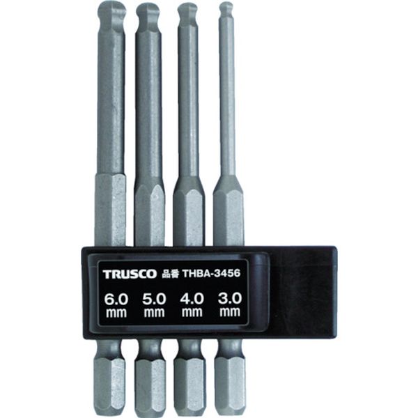 THBA3456 765-2224 トラスコ中山(株) TRUSCO ボールポイント六角ビット4本組セット