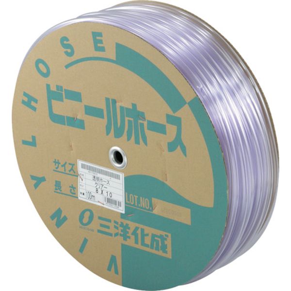 TM810D100T 147-7544 (株)三洋化成 サンヨー 透明ホース8×10 100mドラム巻