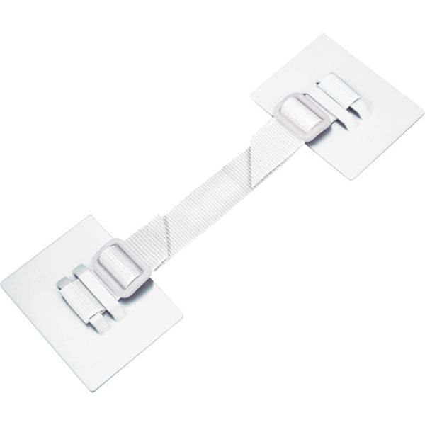 家具・キャビネット転倒防止粘着金具 ティープレートベルトタイプ(ホワイト)2個入り 耐荷重約360kg(2個使用時)