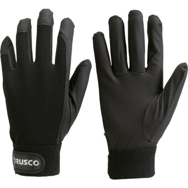 TPUMBLL 400-4698 トラスコ中山(株) TRUSCO PU薄手手袋エンボス加工 ブラック LL
