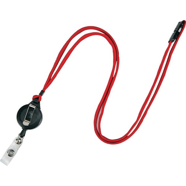 TRCLR 369-2227 トラスコ中山(株) TRUSCO リールクリップ付ストラップ 赤
