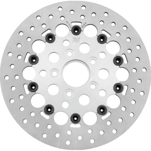 Twin Power 84-17 Big Twin Exc 11.8 and Lug Mount 84-13 XL Front 11.5 Floating Rotor W/Holes Silver