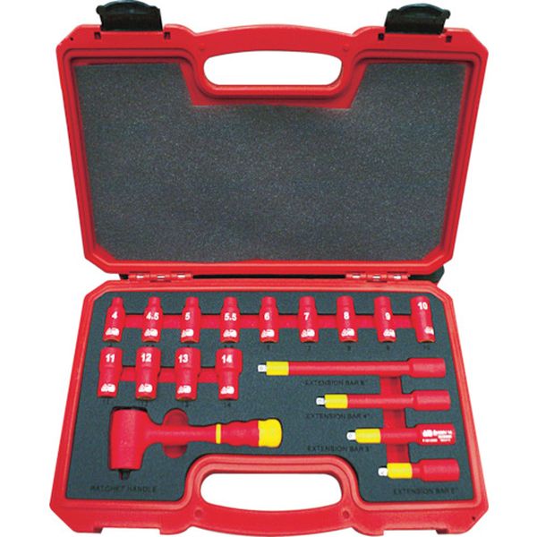 TZSW218S トラスコ中山(株) TRUSCO 絶縁ソケットレンチセット(6角タイプ)差込角6.35mm