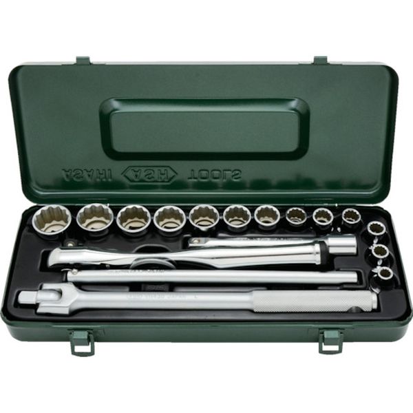 VO4231 855-0864 旭金属工業(株) ASH レボウェイブソケットレンチセット12.7□×18PCS
