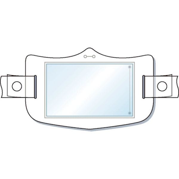 WE121H 855-3179 (株)つくし工房 つくし e帽章 透明ポケット付き 白 ヘルメット用樹脂バンド付