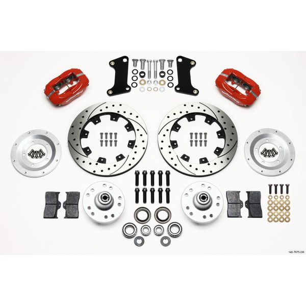 Wilwood Forged Dynalite フロント Kit 12.19in Drilled Red 67-69 Camaro 64-72 Nova Chevelle