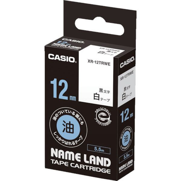 XR12TRWE 836-2080 カシオ計算機(株) カシオ ネームランド専用カートリッジ 12mm 白テープ/黒文字